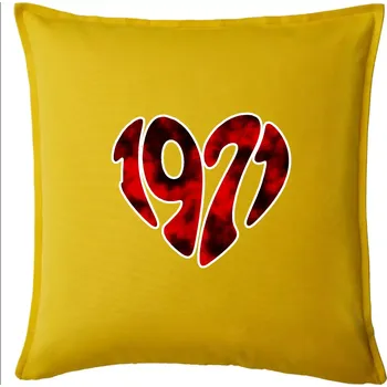 Polštář 1971 v srdci - Polštář 50x50 - 50x50 - Pouze potah ( Žlutá )