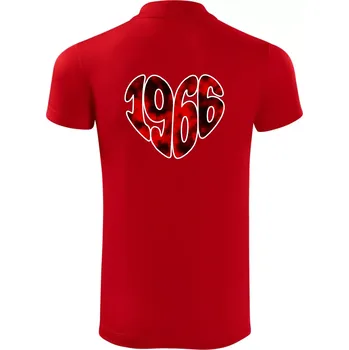 Pánská košile 1966 v srdci - Polokošile Victory sportovní (dresovina) - M ( Červená )