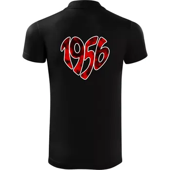 Pánská košile 1956 v srdci - Polokošile Victory sportovní (dresovina) - S ( Černá )