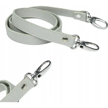 Opasek PÁSEK k kabelce dlouhý KOŽENÝ světle šedý