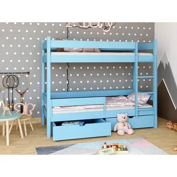 Dětská postel Patrová postel s úložným prostorem Elegant Barva dřeva: Modrá, Rozměry: 80x180