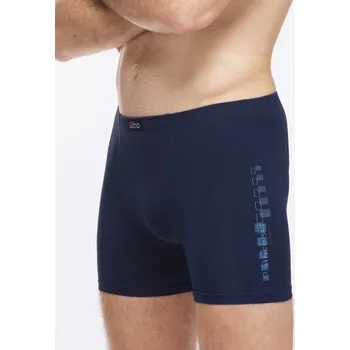 Boxerky GINA 74176 Trenky boxer s klínem delší tisk Barva: černá mrkvová, Velikost: 54/56