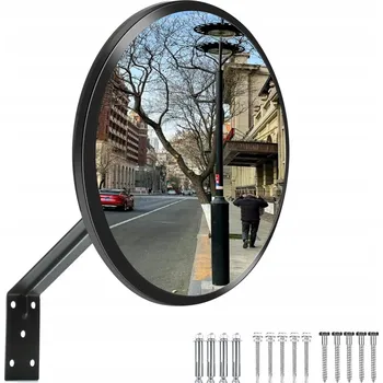 Zrcadlo Zpětné zrcátko silniční, držák, nerozbitné, sférické, obchodní, 30 cm