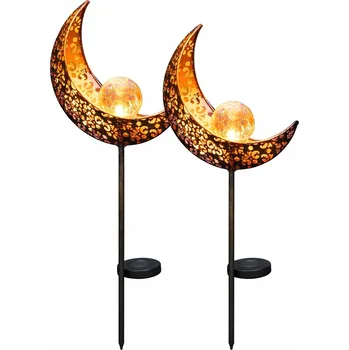 Venkovní osvětlení SOLÁRNÍ LED LAMPY VENKOVNÍ ZAHRADNÍ SVÍTILNY MĚSÍC SADA DVOU KUSŮ