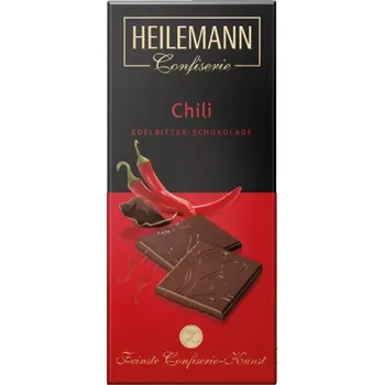 Čokoláda Heilemann Hořká čokoláda s chilli 80g (Heilemann Hořká čokoláda s chilli 80g)
