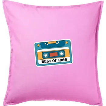 Polštář Narozeniny kazeta Best of 1966 - Polštář 50x50 - 50x50 - Pouze potah ( Růžová )