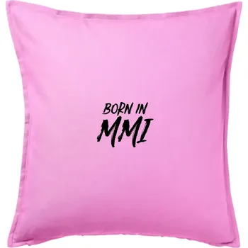 Polštář Born in - Římské číslo 2001 - Polštář 50x50 - 50x50 - Pouze potah ( Růžová )
