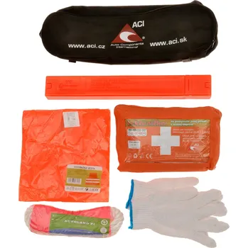 Autolékárnička Povinná výbava SK - lékárnička, trojúhelník, lano (1,9 t), vesta, rukavice ČERNÁ BRAŠNA