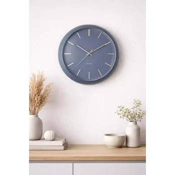 Hodiny Karlsson Modro-zlaté nástěnné hodiny Belene, 40 cm