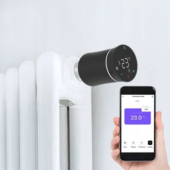 Termostat topení Smart Home Tuya ZigBee, dotykový, černý