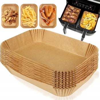 120x Papírové vložky do horkovzdušné fritézy, tácky 21x17 cm Air Fryer