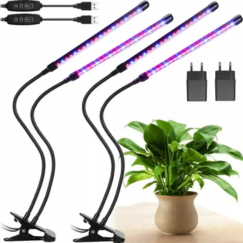Osvětlení pro růst rostliny 4x LED PANELOVÁ LAMPA PRO RŮST ROSTLIN PLNÉ SPEKTRUM ČASOVAČ Klips