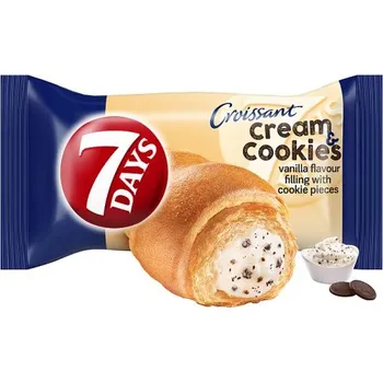 7 Days Croissant Cream & Cookies s vanilkovou příchutí s mlékem a s kousky kakaových sušenek 60g