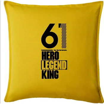 Polštář Hero, Legend, King / Queen 1961 - Polštář 50x50 - 50x50 - Pouze potah ( Žlutá )