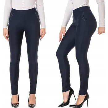 Dámské kalhoty Megitarnow elegantní dámské kalhoty cigaretového střihu dlouhé modré velikost 30