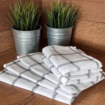 Utěrka Bavlněná utěrka vaflová šedá 5ks