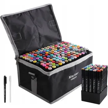 LIHOVÉ FIXY OBOUSTRANNÉ 168 KS POPISOVAČE FIXY NA MALOVÁNÍ + TAŠKA