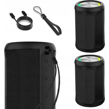 Bluetooth reproduktor Bluetooth 5.0 reproduktor USB AUX MP3 RGB bezdrátový reproduktor ČERNÝ