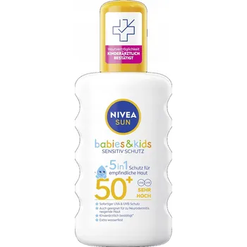 Přípravek na opalování Nivea Sun Kids Sprej 200 Ml Opalovací sprej pro děti a kojence s filtrem SPF 50+