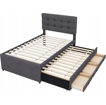 Postel Jednolůžková dřevěná postel Arhatreya 90x200 cm šedá