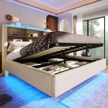 Postel Patrová postel Arhatreya moderní 140 x 200 cm béžová