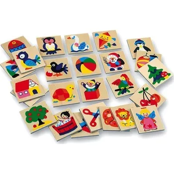 plyšák Dřevěné obrázky - značky pro školky 2 - 25 ks