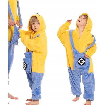 Dětské pyžamo Kigurumi Overal Kostým Mimoň Žluté 125-135 cm