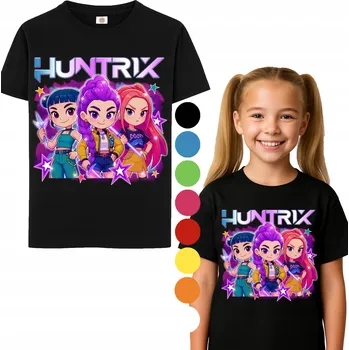 Chlapecké tričko Dětské tričko Huntrix T-Shirt 140 CM Kpop Demon Hunters + TETOVÁNÍ