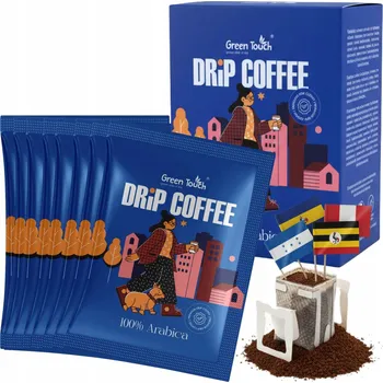 Káva SADA KÁV DRIP BAG MLETÁ SMĚS GREEN TOUCH 10 g BOX 8 KUSŮ v sáčcích