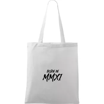 Born in - Římské číslo 2011 - Taška bavlněná - 42 x 38 cm ( Bílá )