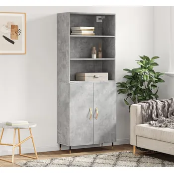 Příborník do zásuvky vidaXL Skříň highboard 69,5 x 34 x 180 cm kompozitní dřevo [3189232] Barva: Betonová šedá