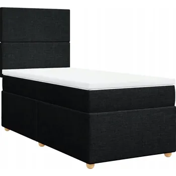 Postel Kontinentální postel 200 x 80 x 140,5/150,5 cm, černá s matrací bílo-černou