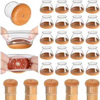 Podložka pod nábytek Návleky na nohy židlí Plst s filcem 14-20mm průhledný x 20 kusů