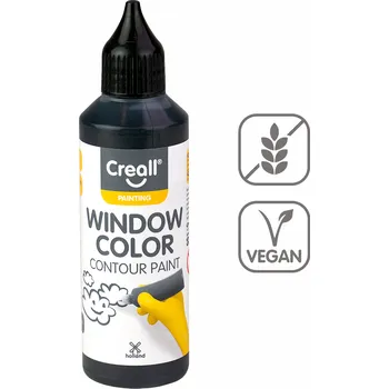 barva na zeď Creall konturovací barva na sklo Window color, 80 ml, černá