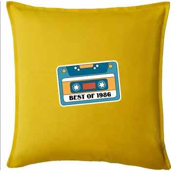Polštář Narozeniny kazeta Best of 1986 - Polštář 50x50 - 50x50 - Pouze potah ( Žlutá )
