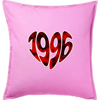 Polštář 1996 v srdci - Polštář 50x50 - 50x50 - Pouze potah ( Růžová )