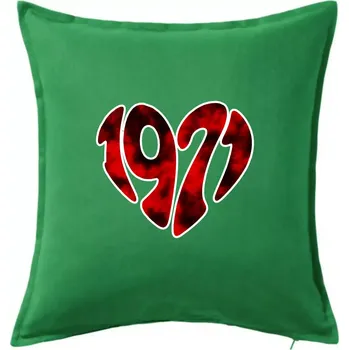 Polštář 1971 v srdci - Polštář 50x50 - 50x50 - Pouze potah ( Středně zelená )