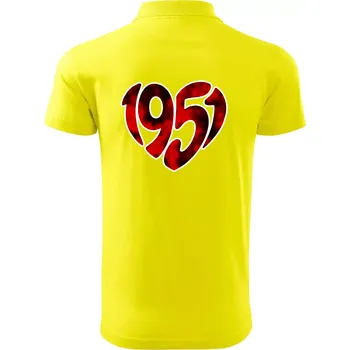 Pánská košile 1951 v srdci - Polokošile pánská Pique Polo 203 - 5XL ( Citrónová )