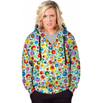 Dámská mikina MIKINA DÁMSKÁ ZIP POTISK XXL FOLKLOR LOUCKÝ MÓDNÍ