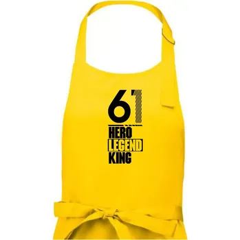 Kuchyňská zástěra Hero, Legend, King 1961 - Pánská zástěra na vaření - Univerzální velikost ( Žlutá )