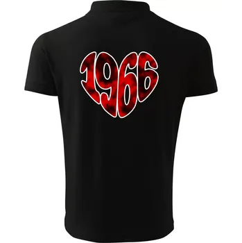 Pánská košile 1966 v srdci - Polokošile pánská Pique Polo 203 - S ( Černá )
