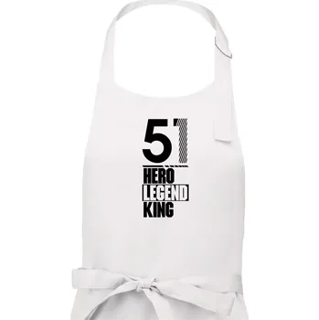 Kuchyňská zástěra Hero, Legend, King 1951 - Pánská zástěra na vaření - Univerzální velikost ( Bílá )