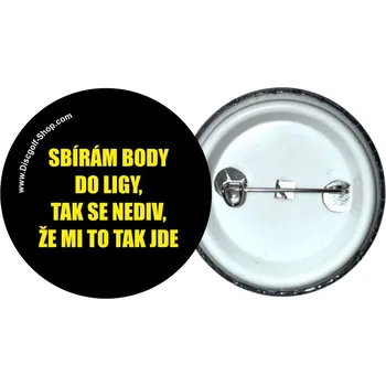 Disc golf Discgolf-Shop.com odznak - Sbírám body do ligy (Originální odznak z dílny Discgolf-Shop.com)