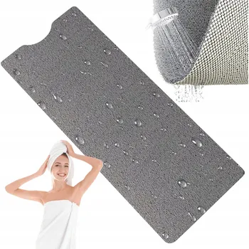 Obraz PROSTISKLUZOVÁ PODLOŽKA DO KOUPELNY VANY SPRCHY 40X100CM ŠEDÁ