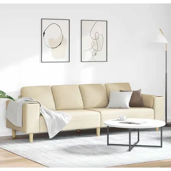 Pohovka vidaXL Pohovka do obývacího pokoje Krémová 250 x 77 x 76 cm Polyester [3335087]