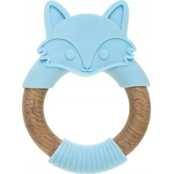 BOCIOLAND DŘEVĚNO-SILIKONOVÉ KOUSÁTKO LIŠKA MODRÁ 0+