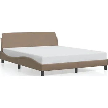 Postel Postel s čelem cappuccino 218 x 165 x 74,5 cm, umělá kůže