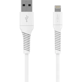 Datový kabel Datový a nabíjecí kabel FIXED s konektory USB/Lightning, 1.2m, USB 2.0, bílý