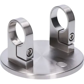 úchyt na boční kotvení kulatého sloupku, broušená nerez - nerezový držák, kotvící deska ø 150 mm, výška 50 mm, broušená nerez K320/AISI304