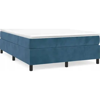 Postel Rám postele sametový, tmavě modrý, 193 x 140 x 35 cm